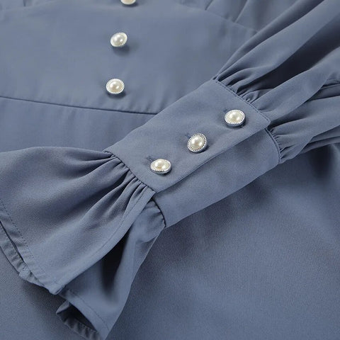 New Lantern V Neck Long Sleeve High Waist Slim Fit Ankle length Dress CODE: KAR2499