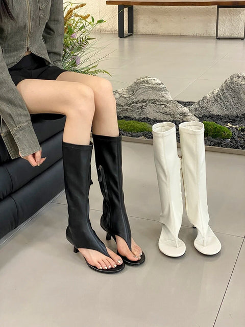 Summer Fashion  High Heel Side Zipper Clip Toe Sandal Boot CODE: KAR2501