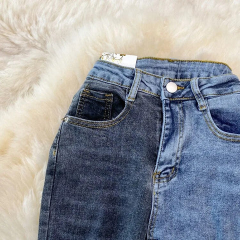 New Fashion Patchwork High Waist Boot-Cut Flare Stretch Trouser CODE: KAR2505