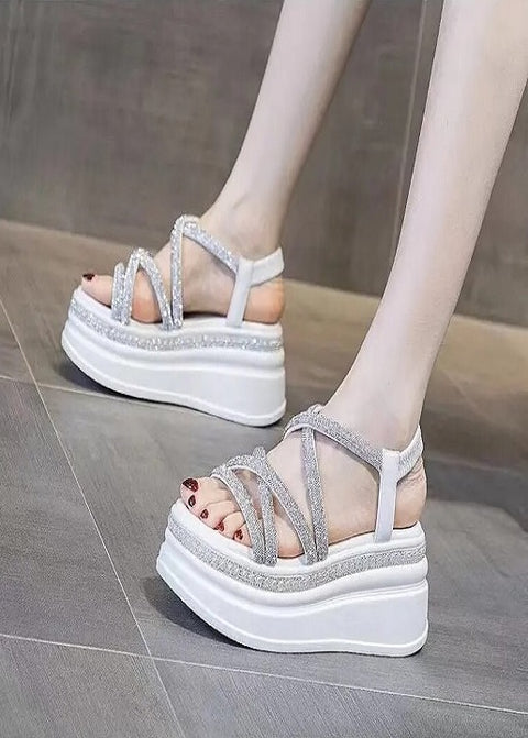 Summer Thick Bottom Rhinestones Open Toe Casual Sandal CODE: KAR2513