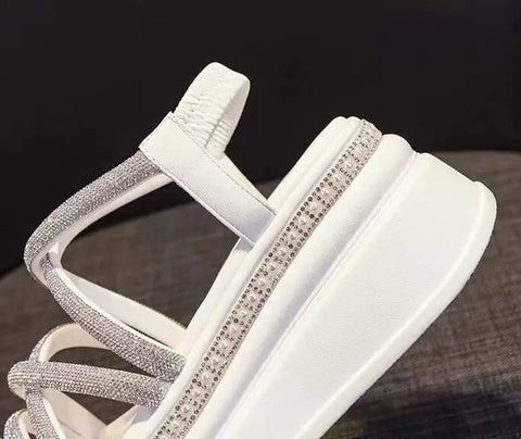 Summer Thick Bottom Rhinestones Open Toe Casual Sandal CODE: KAR2513
