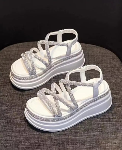 Summer Thick Bottom Rhinestones Open Toe Casual Sandal CODE: KAR2513