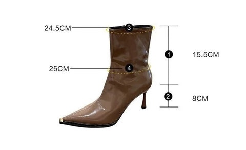 New Autumn Winter Ankle Fashion Pointed Toe Elegant Thin High Heel Short Boot CODE: KAR2514