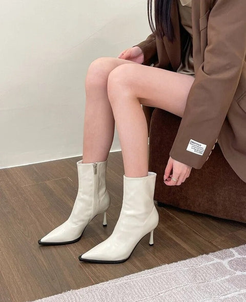 New Autumn Winter Ankle Fashion Pointed Toe Elegant Thin High Heel Short Boot CODE: KAR2514