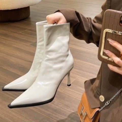 New Autumn Winter Ankle Fashion Pointed Toe Elegant Thin High Heel Short Boot CODE: KAR2514