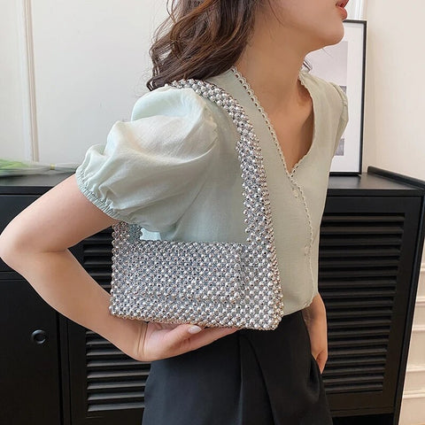 Luxury Summer Fashion Beads Designer Shiny Bling Bagute Bag CODE: KAR2522