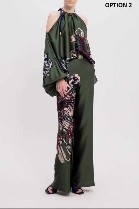 New Arrival Summer Autumn Matching Sets Top Pant Suit Two Pieces Set CODE: KAR2528
