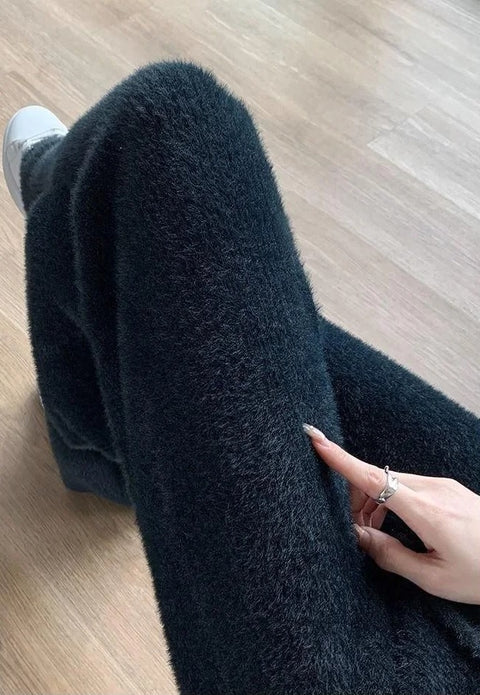 Autumn Winter Loose Drape Casual Knitted Thickened Wide-Leg Pant CODE: KAR2529