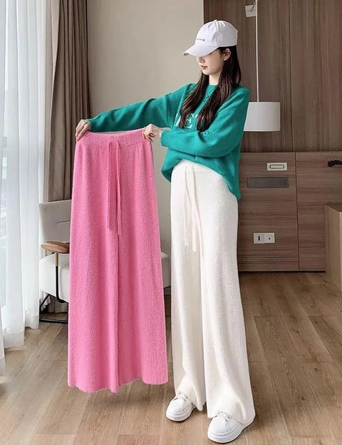 Autumn Winter Loose Drape Casual Knitted Thickened Wide-Leg Pant CODE: KAR2529