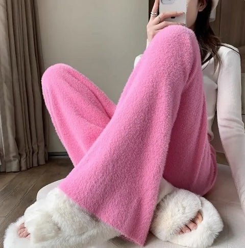 Autumn Winter Loose Drape Casual Knitted Thickened Wide-Leg Pant CODE: KAR2529