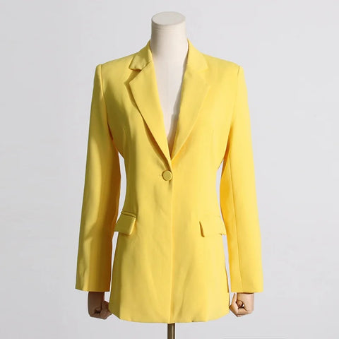 New Autumn Fashion Notched Hollow Out Full Sleeve Backless Diamonds Blazer CODE: KAR2531