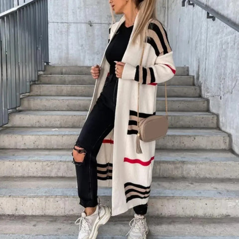 Autumn Winter Casual Scarf Collar Long Sleeve Open Front Knitted Jacket CODE: KAR2535