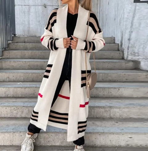 Autumn Winter Casual Scarf Collar Long Sleeve Open Front Knitted Jacket CODE: KAR2535