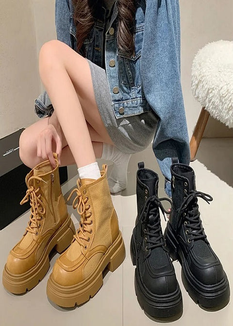 Winter Ankle Fashion Lace Up Thick Bottom Street Style Boot CODE: KAR2540