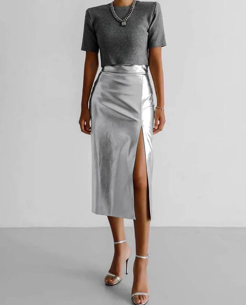 New Fashion Split High Waist Straight Skirt CODE: KAR2542