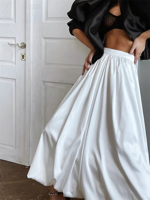Summer Fashion A-line High Waist Mid-Length Loose Long Puff Skirt CODE: KAR2543