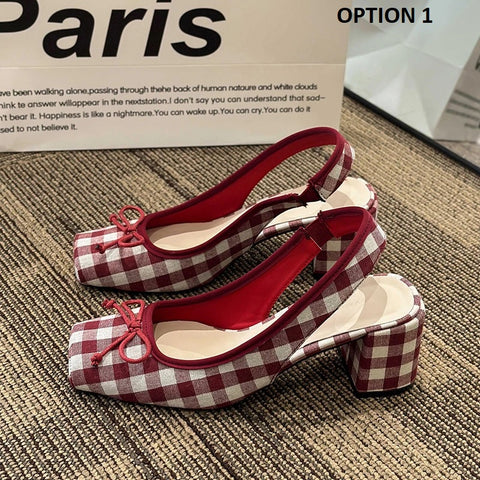 New Summer Fashion Luxury Square Bow High Heel CODE: KAR2547