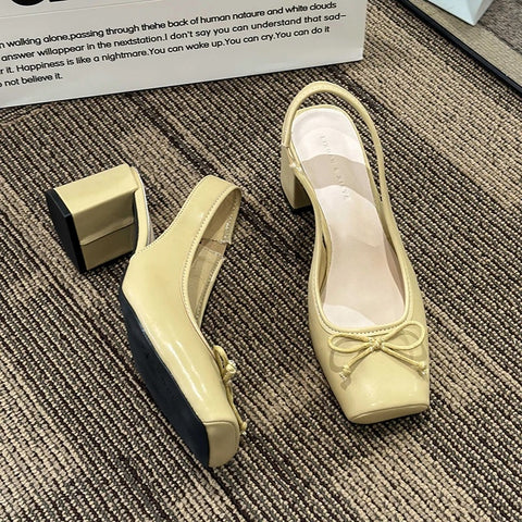 New Summer Fashion Luxury Square Bow High Heel CODE: KAR2547