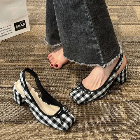 New Summer Fashion Luxury Square Bow High Heel CODE: KAR2547