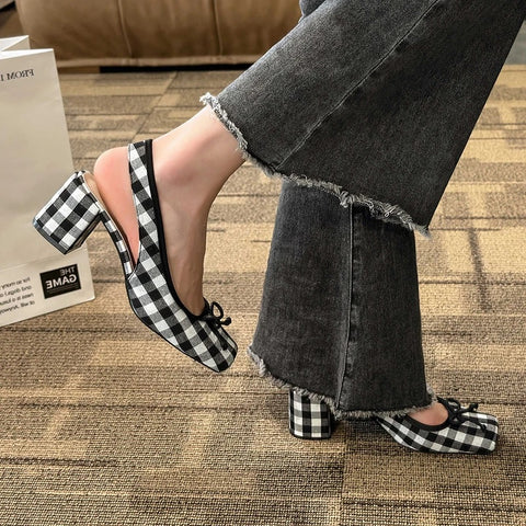 New Summer Fashion Luxury Square Bow High Heel CODE: KAR2547