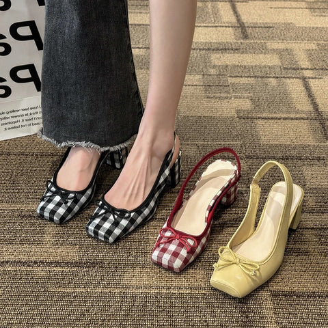 New Summer Fashion Luxury Square Bow High Heel CODE: KAR2547