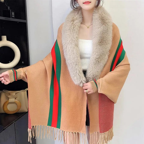 New Autumn Winter Fashion Imitation Wool Collar Warm Tassels  Knitted Shawl CODE: KAR2550