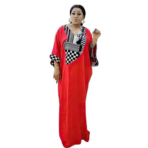 Summer Elegant V neck Patchwork Long Maxi Dress CODE: KAR2552