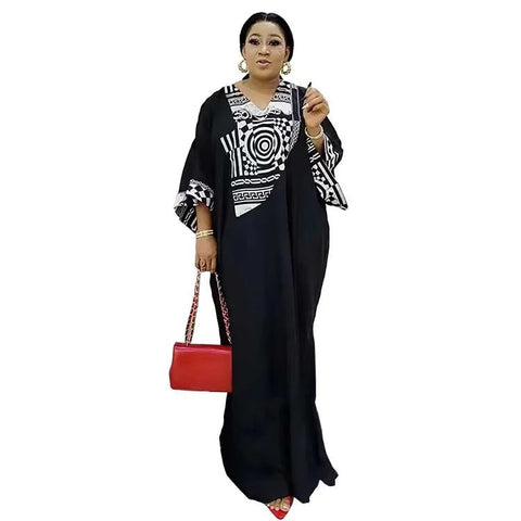 Summer Elegant V neck Patchwork Long Maxi Dress CODE: KAR2552