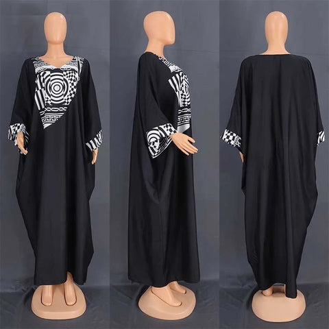 Summer Elegant V neck Patchwork Long Maxi Dress CODE: KAR2552