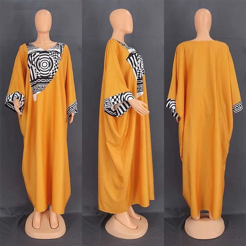 Summer Elegant V neck Patchwork Long Maxi Dress CODE: KAR2552