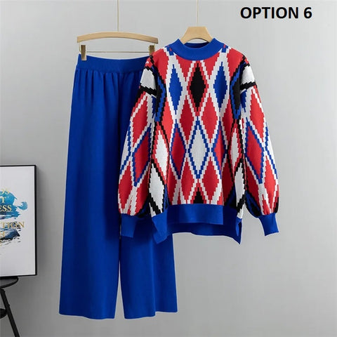 New Knitted Turtleneck Sweater +  Pullover Loose Pants 2 piece Set CODE: KAR2563