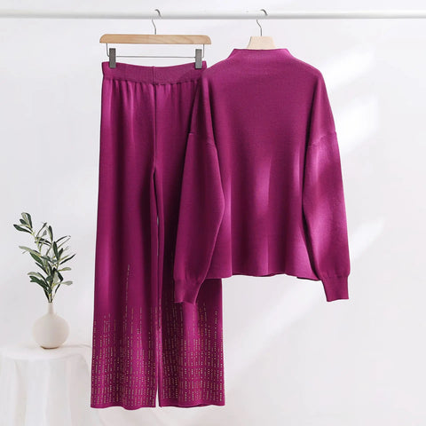 Autumn Winter Thickened Oversized Loose Long Sleeved Two-piece Set CODE: KAR2565