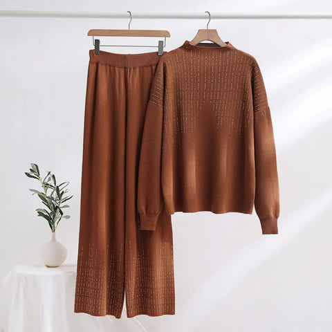 Autumn Winter Thickened Oversized Loose Long Sleeved Two-piece Set CODE: KAR2565