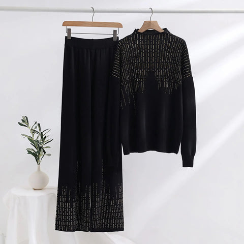 Autumn Winter Thickened Oversized Loose Long Sleeved Two-piece Set CODE: KAR2565