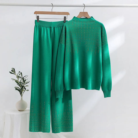 Autumn Winter Thickened Oversized Loose Long Sleeved Two-piece Set CODE: KAR2565