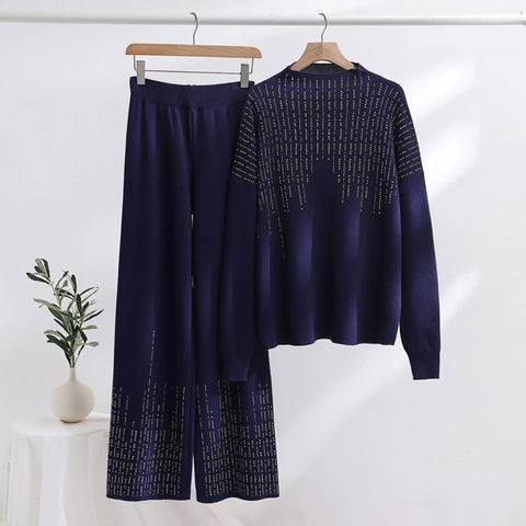 Autumn Winter Thickened Oversized Loose Long Sleeved Two-piece Set CODE: KAR2565