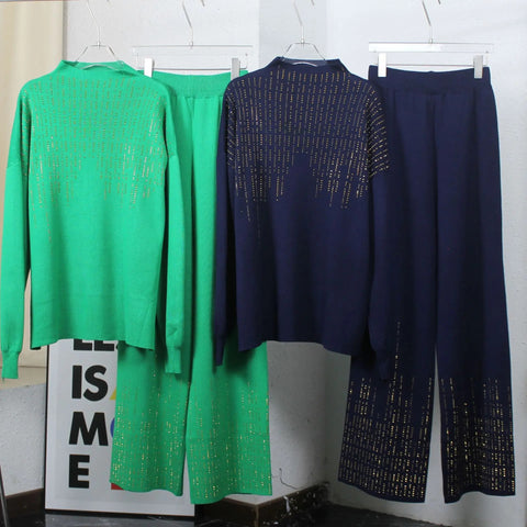 Autumn Winter Thickened Oversized Loose Long Sleeved Two-piece Set CODE: KAR2565