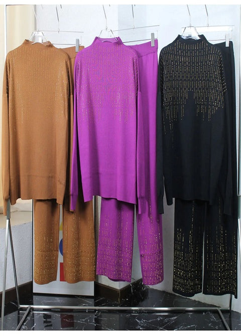 Autumn Winter Thickened Oversized Loose Long Sleeved Two-piece Set CODE: KAR2565