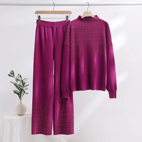 Autumn Winter Thickened Oversized Loose Long Sleeved Two-piece Set CODE: KAR2565