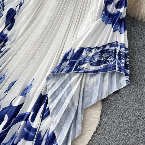 Summer Loose Fitting and Slim Casual Bat Sleeve Printed Dress CODE: KAR2568