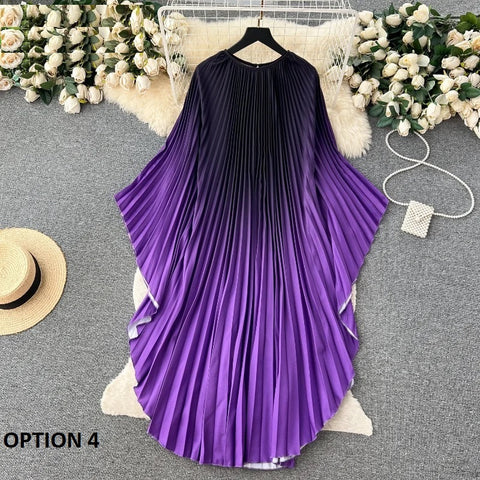 Summer Loose Fitting and Slim Casual Bat Sleeve Printed Dress CODE: KAR2568