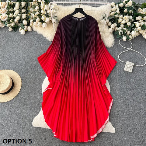 Summer Loose Fitting and Slim Casual Bat Sleeve Printed Dress CODE: KAR2568