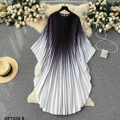 Summer Loose Fitting and Slim Casual Bat Sleeve Printed Dress CODE: KAR2568