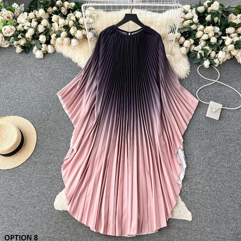 Summer Loose Fitting and Slim Casual Bat Sleeve Printed Dress CODE: KAR2568