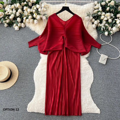 New Summer Fashion Elegant V Neck Lantern Sleeve Elastic Waist Pleated Floral Print Loose Long Dress CODE: KAR2570