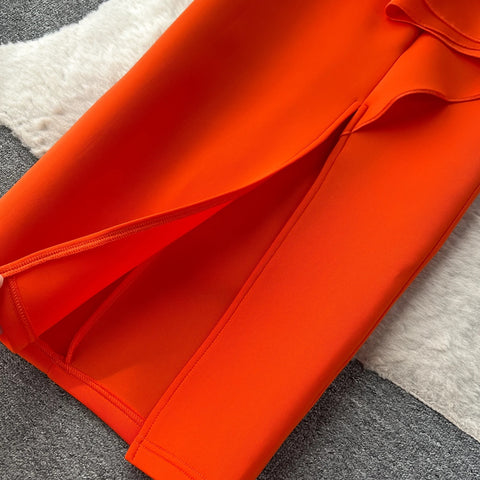 New Sexy Elegant High Waist Rhine Stone Pleated Split Fairy Slim Hip Wrap Dress CODE: KAR2572