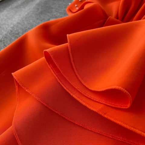 New Sexy Elegant High Waist Rhine Stone Pleated Split Fairy Slim Hip Wrap Dress CODE: KAR2572