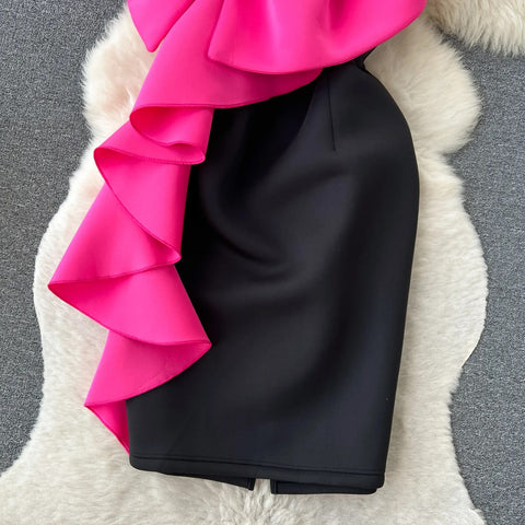 Summer Sexy Fashion Strapless Butterfly Slim Wrap Split Dress CODE: KAR2574