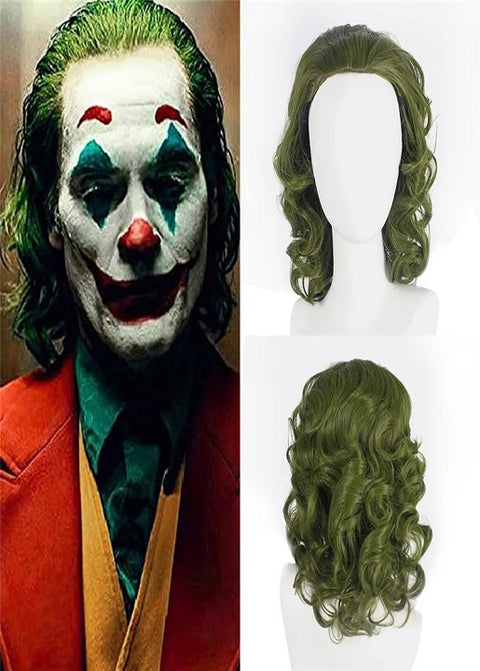 New Synthetic Hair Joker Man Green Cosplay Short Wavy Party Wig CODE: KAR2577