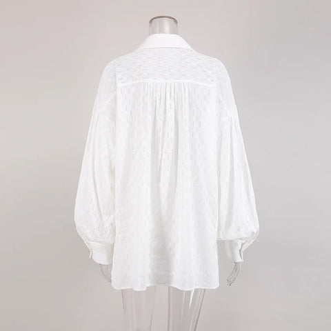 Summer Casual Fashion Lantern Sleeve Loose Shirt And Short 2 Piece Set CODE: KAR2578
